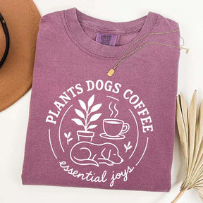 Cute Plants Dogs Coffee T-Shirt