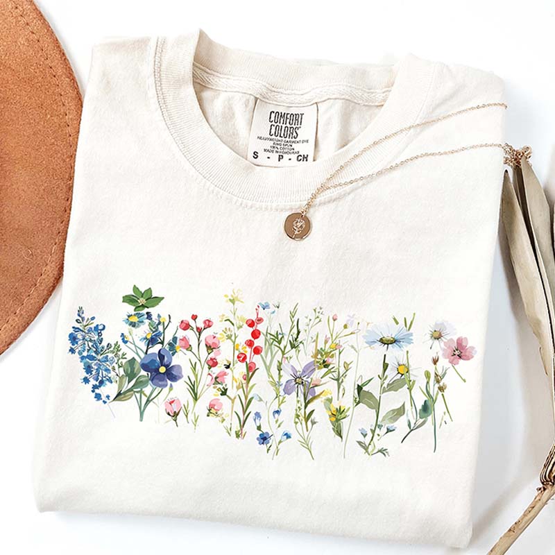 Retro Nature Spring Cottagecore Boho Flower T-Shirt