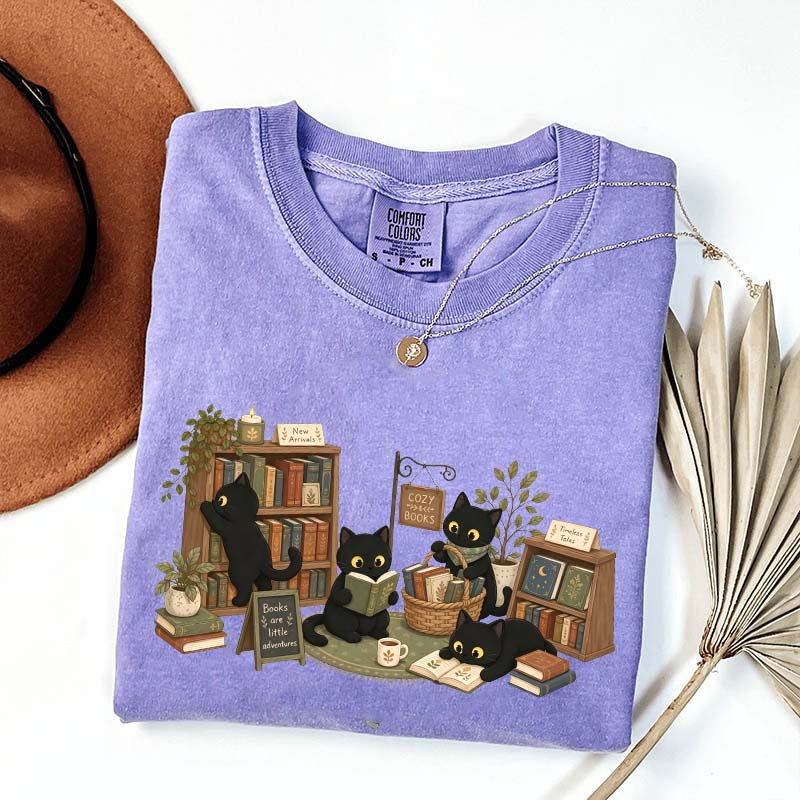 Comfort Colors Bookstore Black Cats T-Shirt