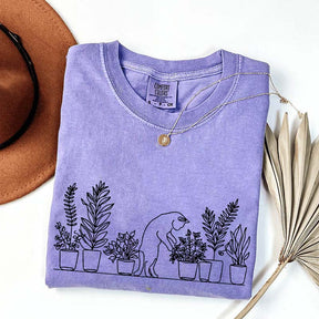 Cats and Plants Line T-Shirt
