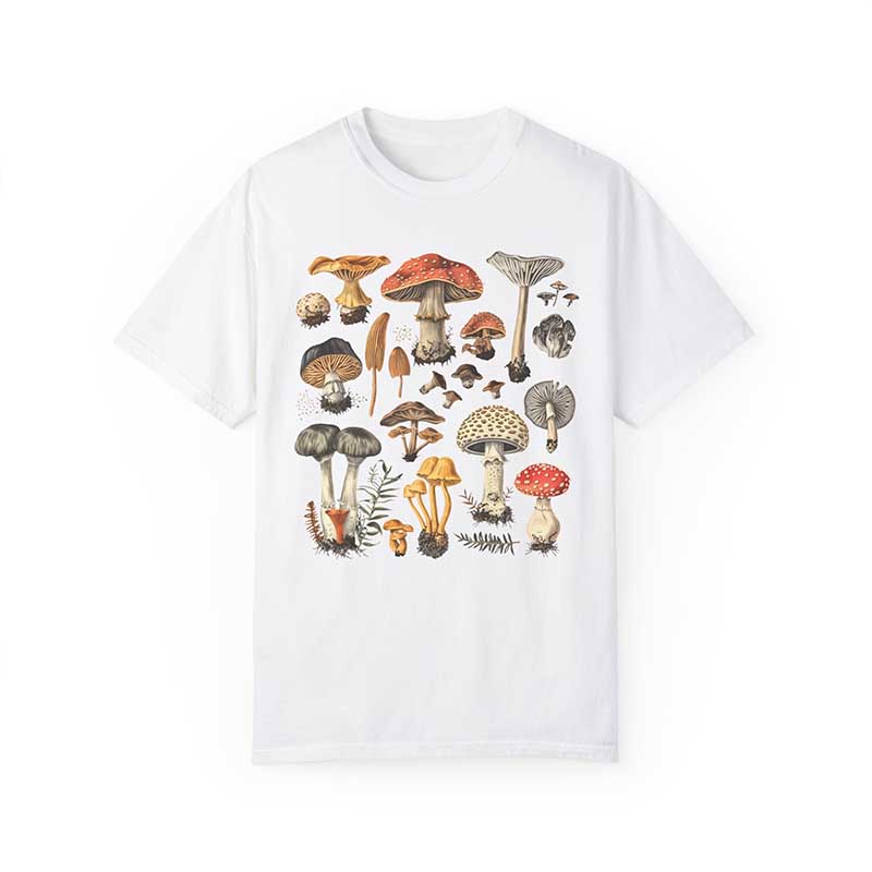 Cottagecore Botanical Mushroom Fungus T-Shirt
