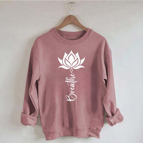 Trendy Yoga Flower Lotus Breathe Sweatshirt