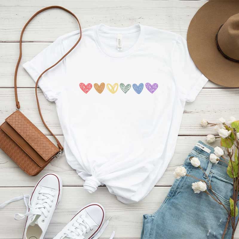 Rainbow Hearts Pride T-Shirt