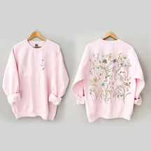 Sweat-shirt Vintage Fleurs Pressées