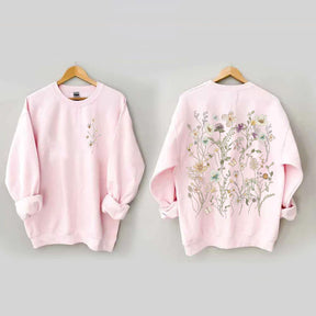 Vintage Sweatshirt mit gepressten Blumen