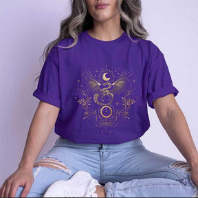 Vintage  Mystical Dragon and Moon T-Shirt