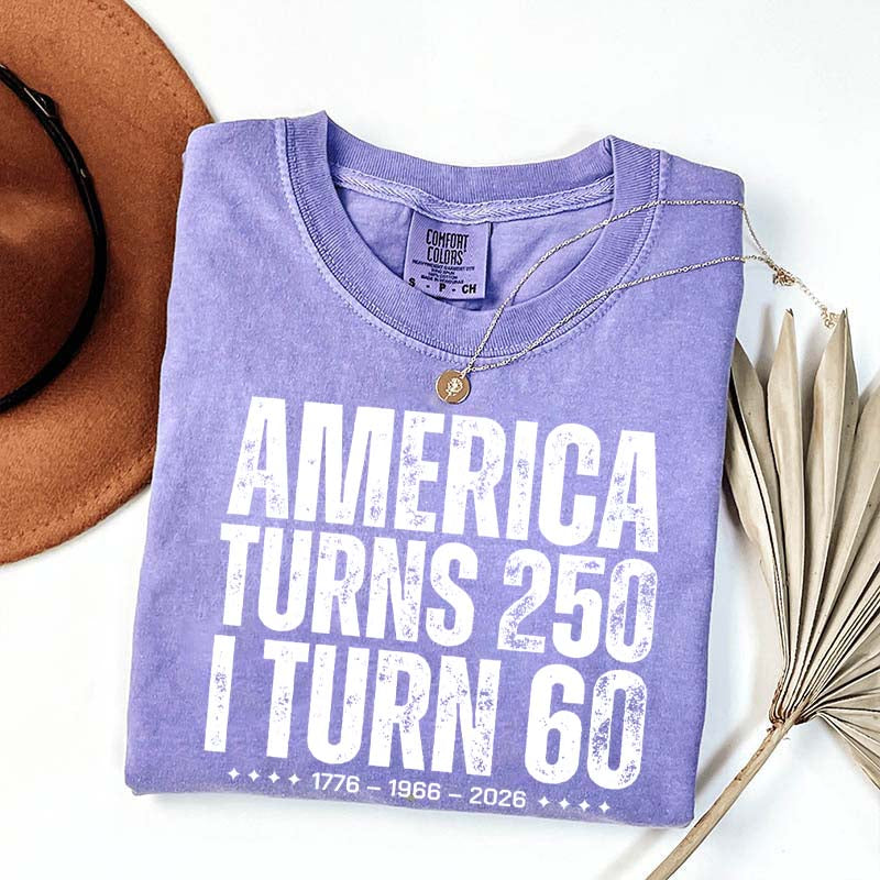 Custom Birthday America Turns 250 T-Shirt