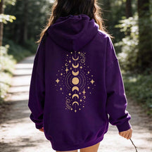 Vintage Celestial Vertical Moon Phase Hoodie