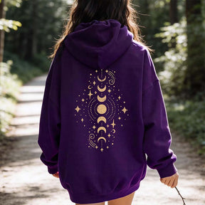 Vintage Celestial Vertical Moon Phase Hoodie