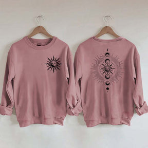 Celestial Moon Phase And Sun Sweatshirt