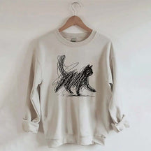 Abstract Scribble Cat Sweatshirt