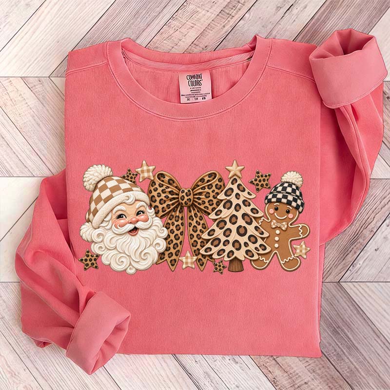 Leopard Christmas Comfort Colors Santa Sweatshirt