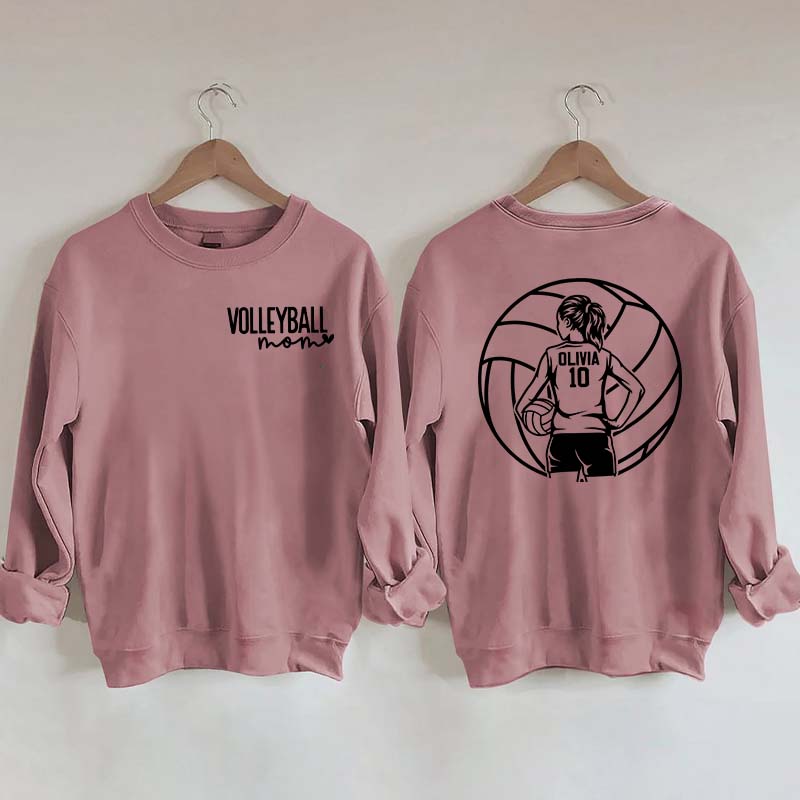 Personalized Volleyball Mom Name & Number Sweatshirt