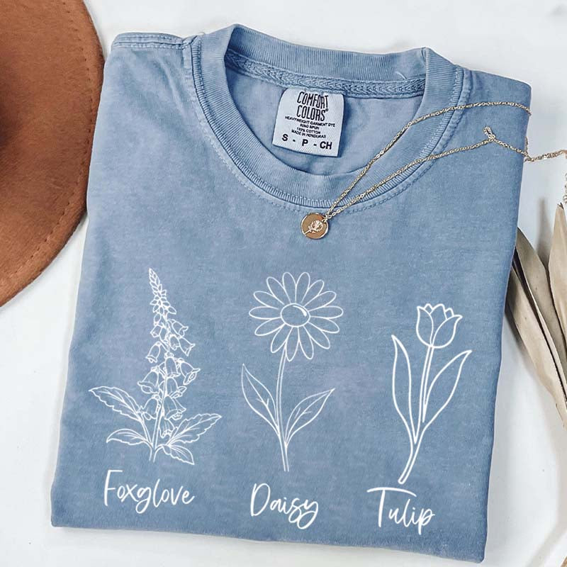 FDT Floral Foxglove Daisy Tulip T-Shirt
