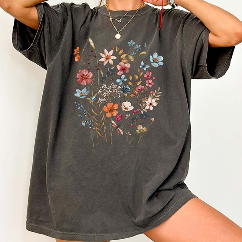 Comfort Color Floral Wildflower Graphic T-Shirt