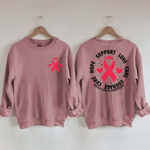 Breast Cancer Awareness Support Love Care Courage Sweatshirt
