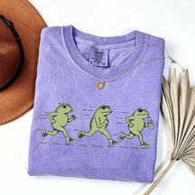 Funny Jogging Frogs Comfort Colors Runner T-Shirt