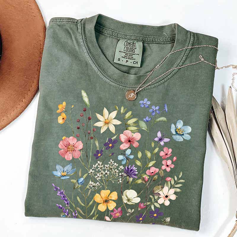 Retro Summer Floral Vibes  T-Shirt
