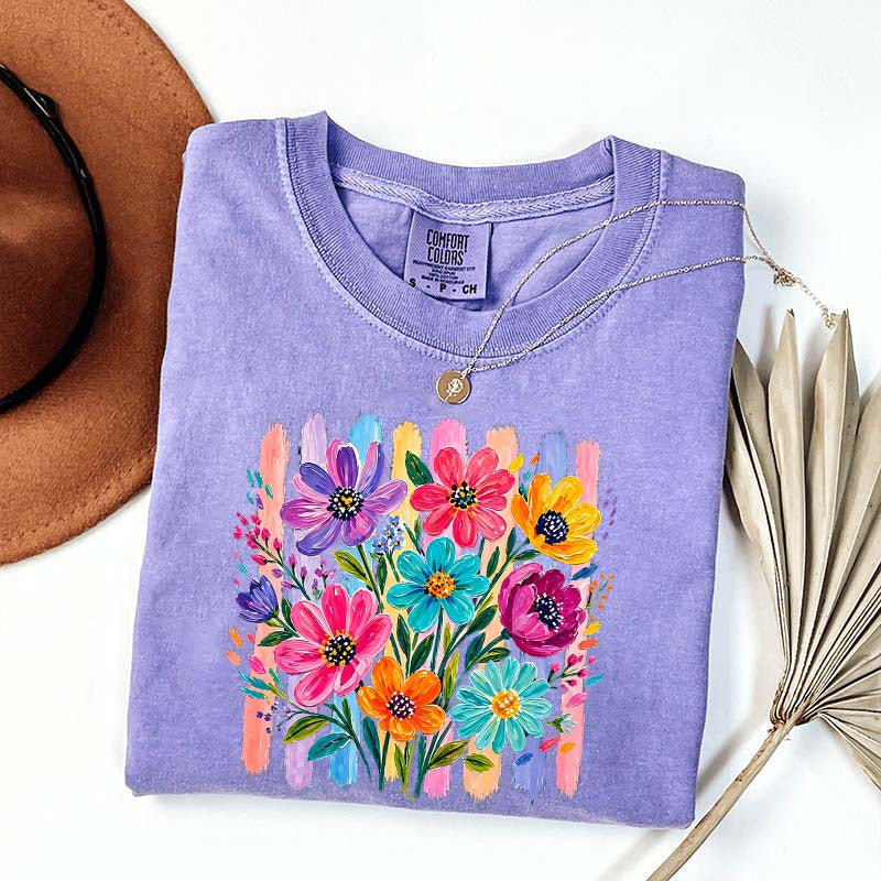 Comfort Colors Daisy Brushstroke Floral T-Shirt