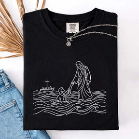 Jesus Walking on Water Comfort Colors T-Shirt