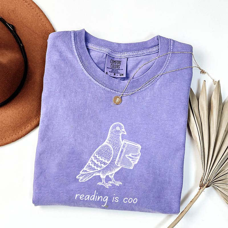 English Teacher Pigeon Reading T-Shirt
