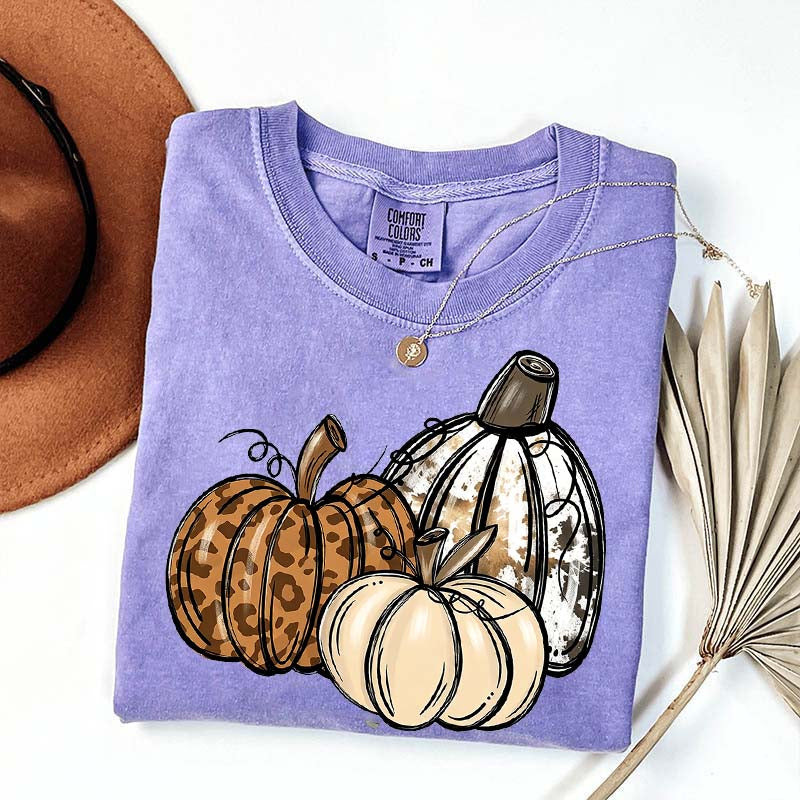 Leopard Pumpkin Thanksgiving Gift T-Shirt