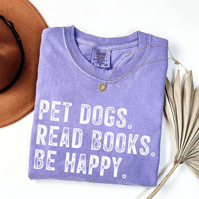 Pet Dogs Read Books Be Happy T-Shirt