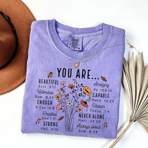 YOU ARE Inspirational Floral Beautiful Capable Strong T-Shirt