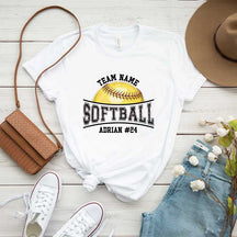 Custom Name Number Softball T-Shirt