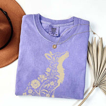 Retro Floral Fox Woodland Animal T-Shirt