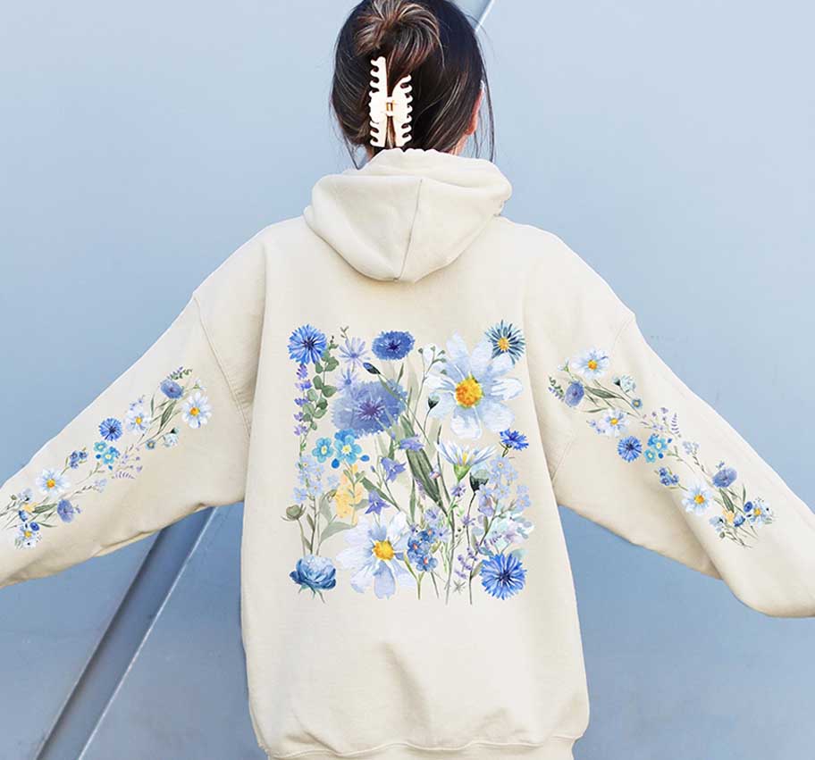Boho Cottagecore Floral Botanical Nature Hoodie
