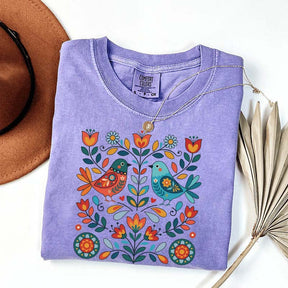 Cute Scandinavian Folk Art Bird T-Shirt