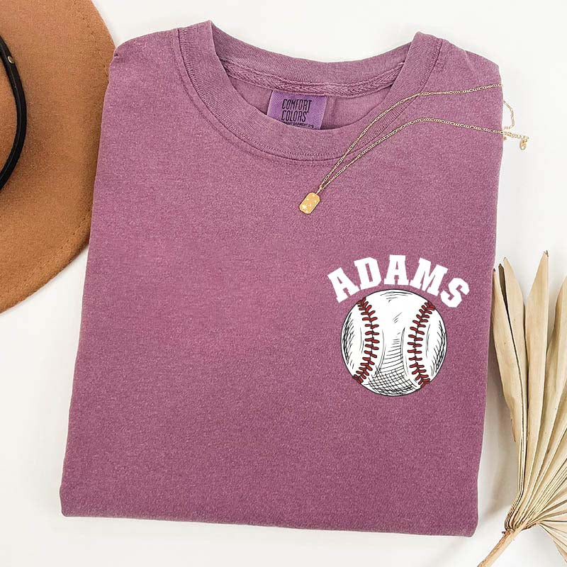 Custom Baseball Name Pocket  T-Shirt