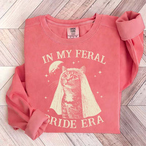 Retro Comfort Bride Wedding Cat Lover Sweatshirt