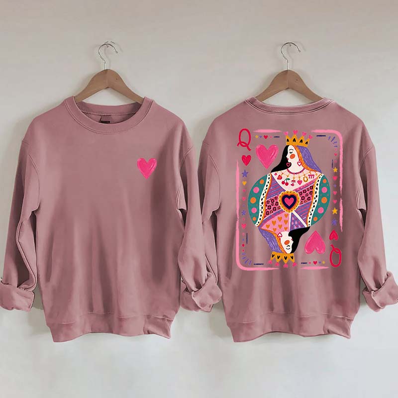 Vintage Queen of Hearts Graphic Sweatshirt