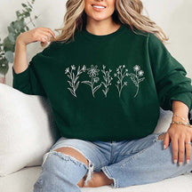 Floral Line Art Mom Sweatshirt