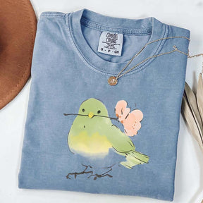 Cute Bird With Flower T-Shirt