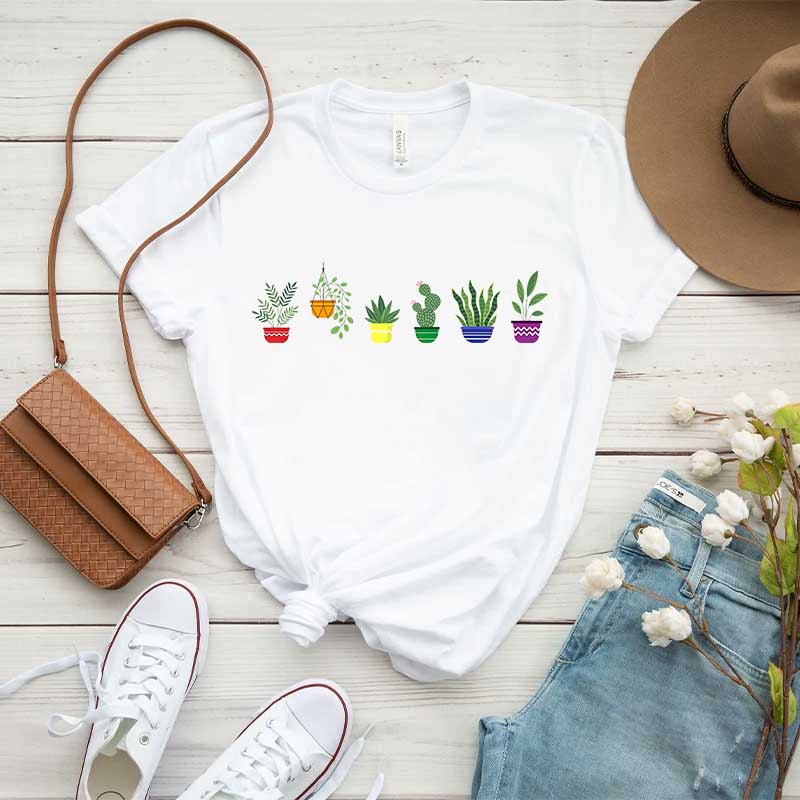 Gender Neutral Cute Rainbow Plant T-Shirt