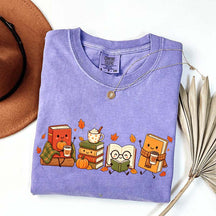 Cozy Book Lover Coffee Pumpkin T-Shirt