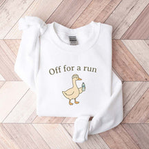 Off For A Run Runner Goose Sweatshirt