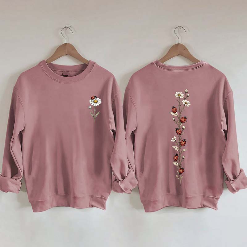 Vintage Ladybug Floral Sweatshirt