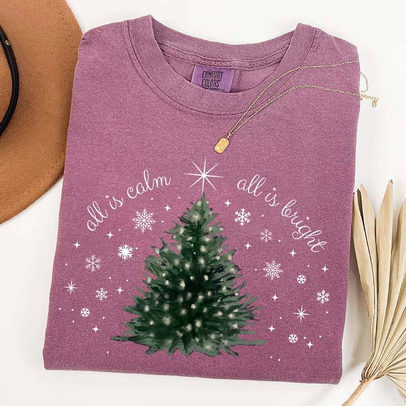 Christmas Tree Minimal Chic Holiday T-Shirt