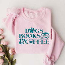 Funny Dogs Books Coffee Sweatshirt