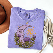 Scottish Thistle Moon Floral T-Shirt