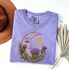 Scottish Thistle Moon Floral T-Shirt