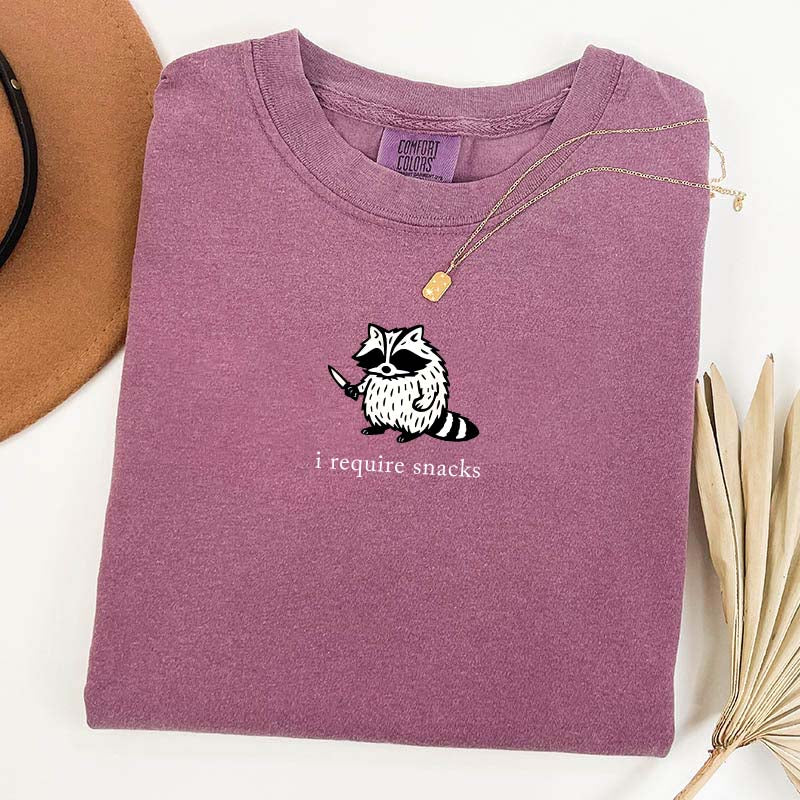 I Require Snacks Raccoon T-Shirt