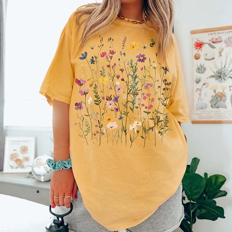 Boho Wildflowers & Bees Garden T-Shirt