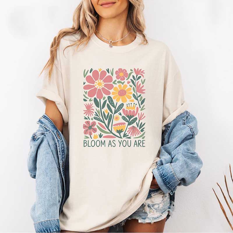 Bloom As You Are Boho Inspirational T-Shirt