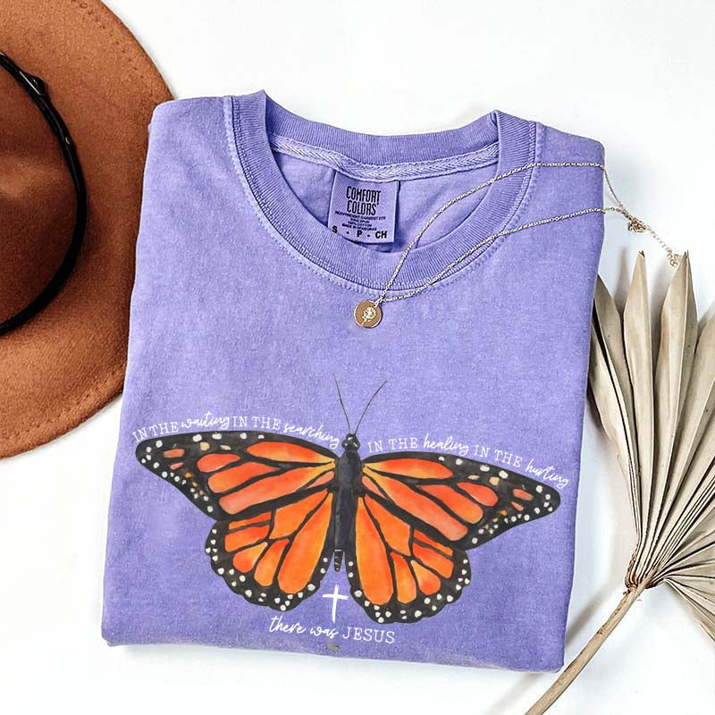 There Was Jesus Religious Butterfly T-Shirt
