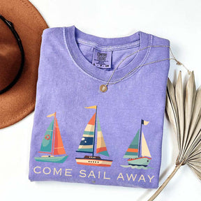 Colorful Sailboat Nautical Beach T-Shirt